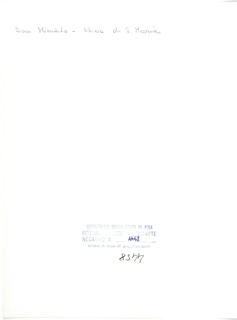 Universit&agrave; di Pisa. Dipartimento di Storia delle Arti , San Miniato - Chiesa di S. Maria