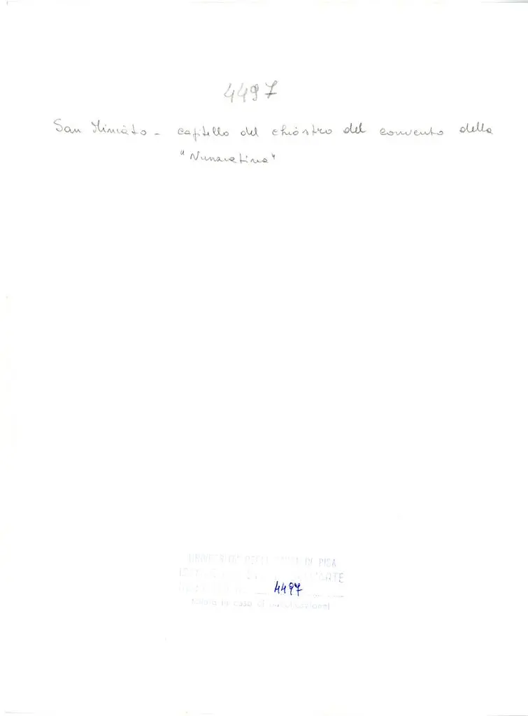 Universit&agrave; di Pisa. Dipartimento di Storia delle Arti , San Miniato - capitello del chiostro del convento della "Nunziatina"