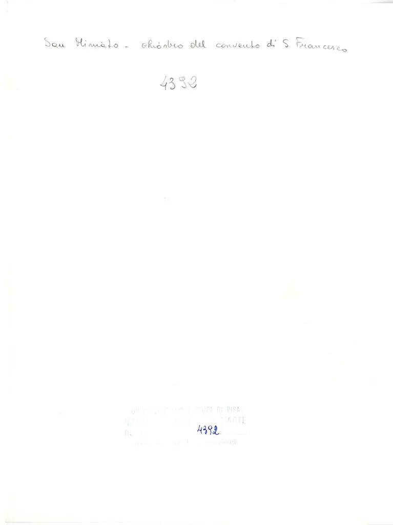 Universit&agrave; di Pisa. Dipartimento di Storia delle Arti , San Miniato - chiostro del convento di S. Francesco