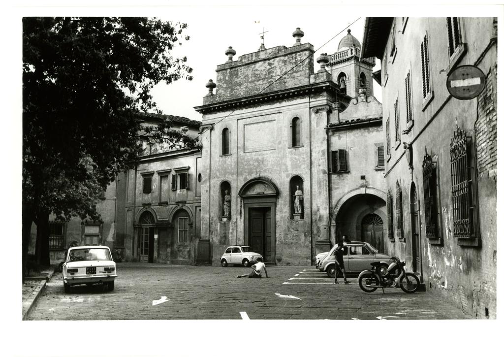 Anonimo , Anonimo - sec. XVII/ XVIII - Veduta di piazza XX Settembre con la chiesa di S. Caterina