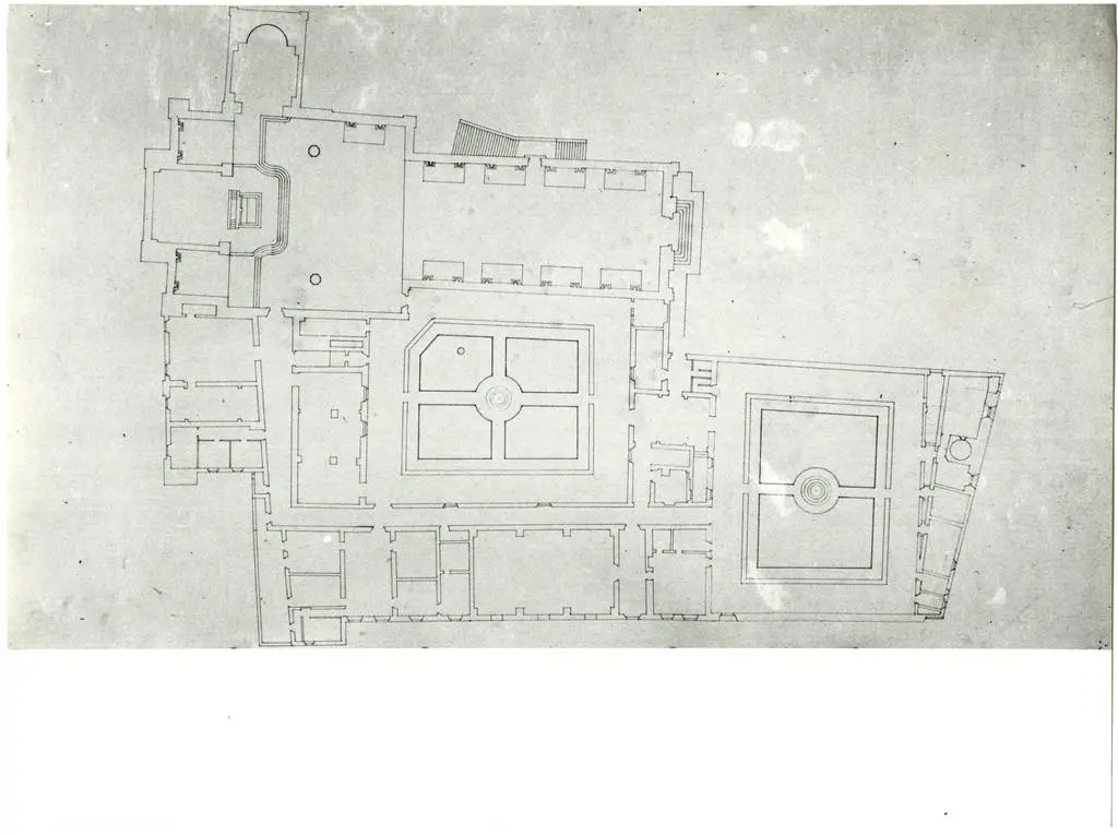 Universit&agrave; di Pisa. Dipartimento di Storia delle Arti , S. Miniato - Pianta della chiesa e del convento di S. Francesco