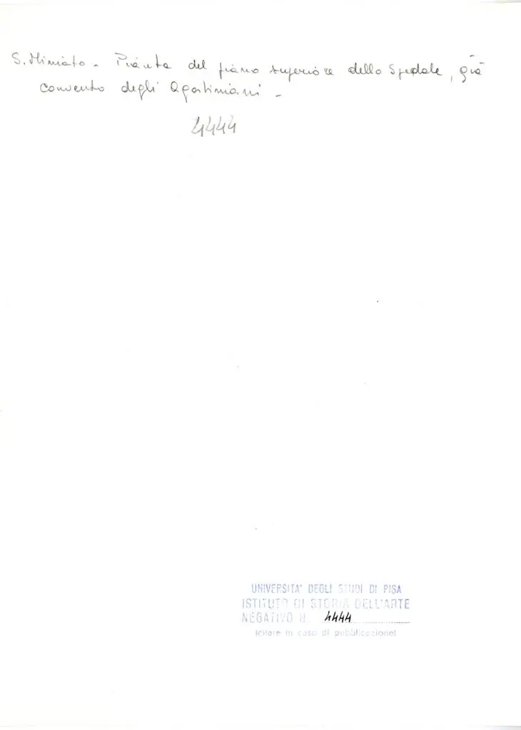 Universit&agrave; di Pisa. Dipartimento di Storia delle Arti , S. Miniato - Pianta delpiano superiore dello Spedale, gi&agrave; convento degli Agostiniani
