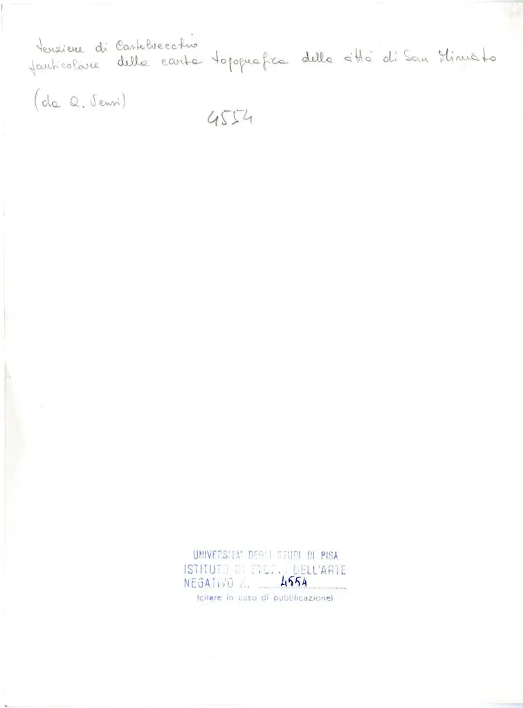 Universit&agrave; di Pisa. Dipartimento di Storia delle Arti , terziere di Castelvecchio particolare della carta topografica della citt&agrave; di San Miniato (da A. Vensi)