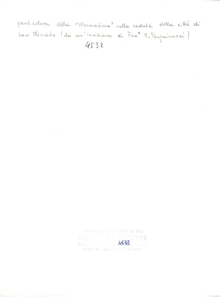 Università di Pisa. Dipartimento di Storia delle Arti , particolare della "Nunziatina" nella veduta della città di San Miniato (da un'incisione di Fra' I. Pasquinucci)