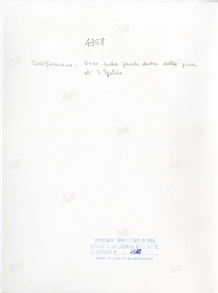 Universit&agrave; di Pisa. Dipartimento di Storia delle Arti , Castelfiorentino - Arco sulla parete destra della pieve di S. Ippolito