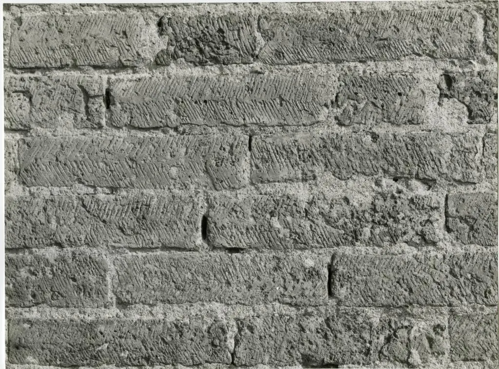 Universit&agrave; di Pisa. Dipartimento di Storia delle Arti , Castelfiorentino - particolare dell'opus latericium spicatum del prospetto della Pieve di S. Ippolito