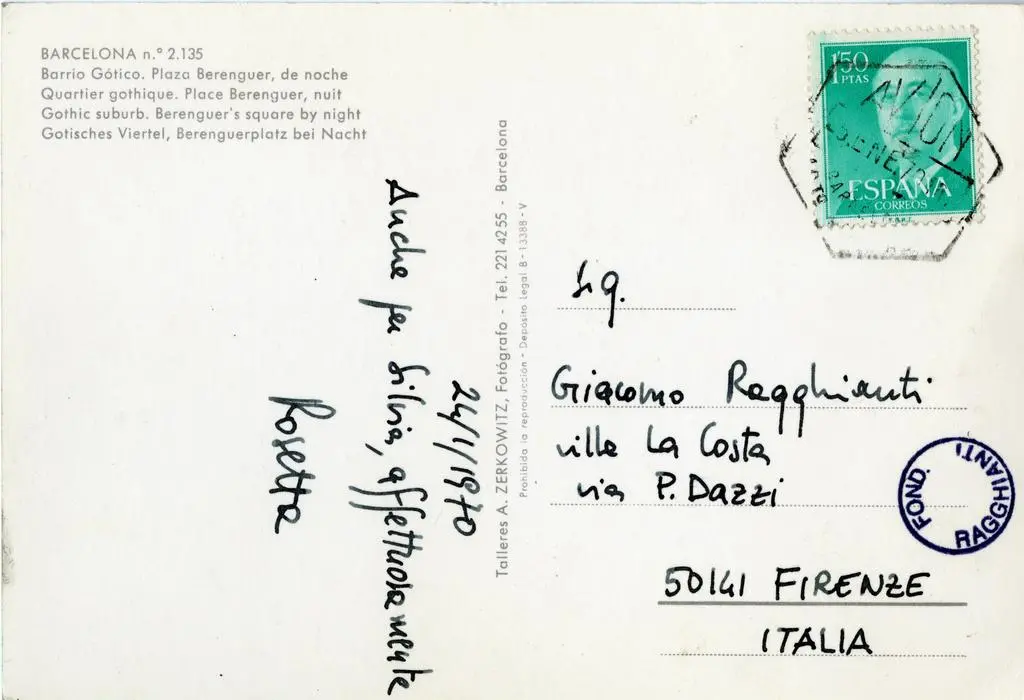 Zerkowitz Adolf , Barcelona n&deg; 2135 - Barrio Gotico. Plaza Berenguer, de noche
