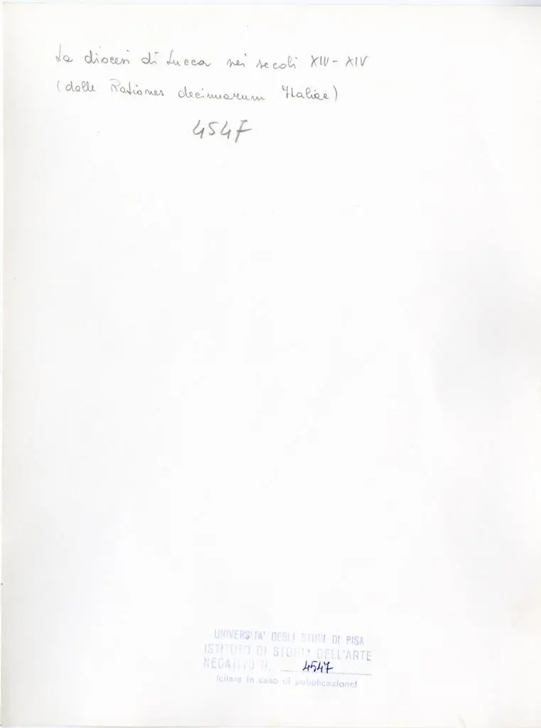 Università di Pisa. Dipartimento di Storia delle Arti , La diocesi di Lucca nei secoli XIII-XIV (dalle Rationes decimarum Italiae)