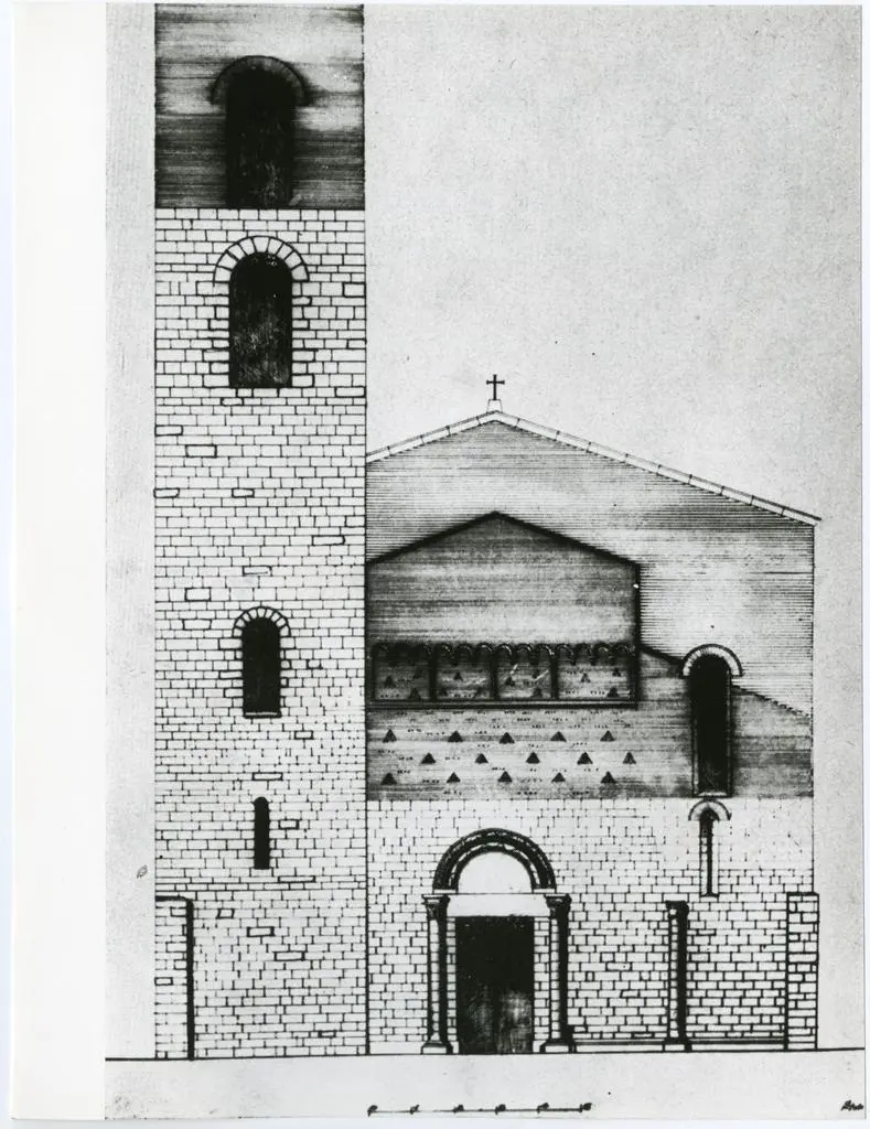 Universit&agrave; di Pisa. Dipartimento di Storia delle Arti , Prospetto della collegiata di Casole d'Elsa (dal Moretti)