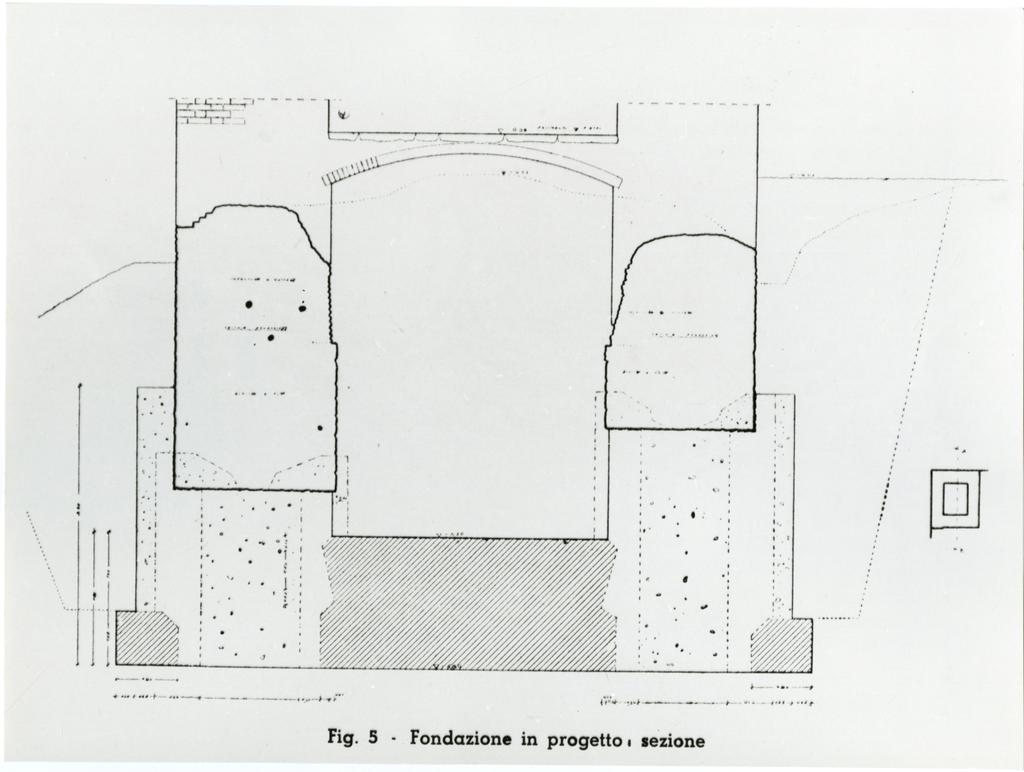 Università di Pisa. Dipartimento di Storia delle Arti , fondazione in progetto-sezione per la ricostruzione della torre di Federico (dal Baldi e Brizzi)