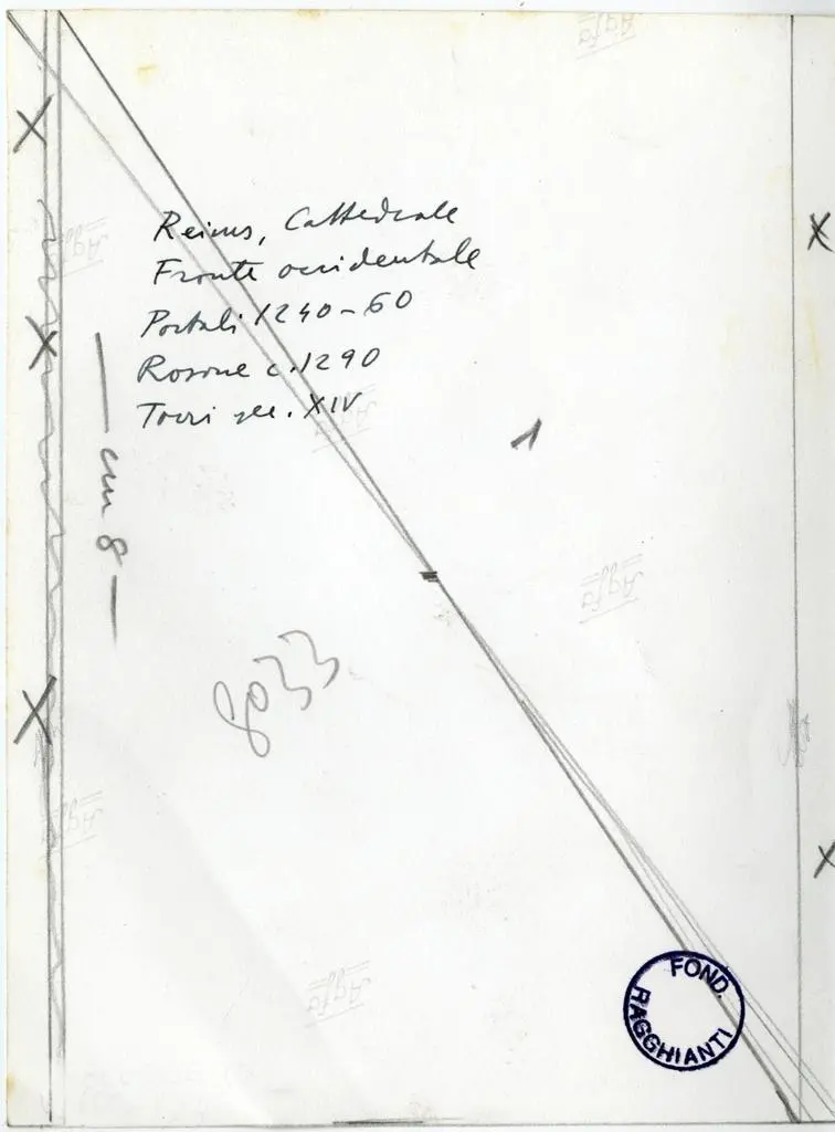 Anonimo , Reims, Cattedrale - Fronte occidentale - Portali 1240-60 - Rosone c. 1290 - Torri sec. XIV