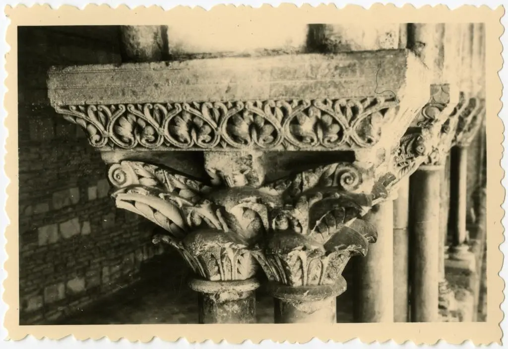 Anonimo , Anonimo francese - sec. XI - Motivi decorativi a girali vegetali; Motivo decorativo fitomorfo con foglie d'acanto