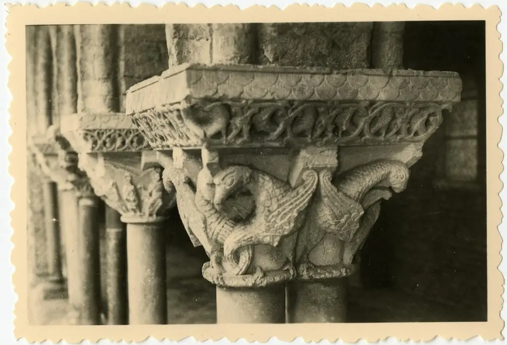 Anonimo , Anonimo francese - sec. XI - Motivo decorativo con animali fantastici