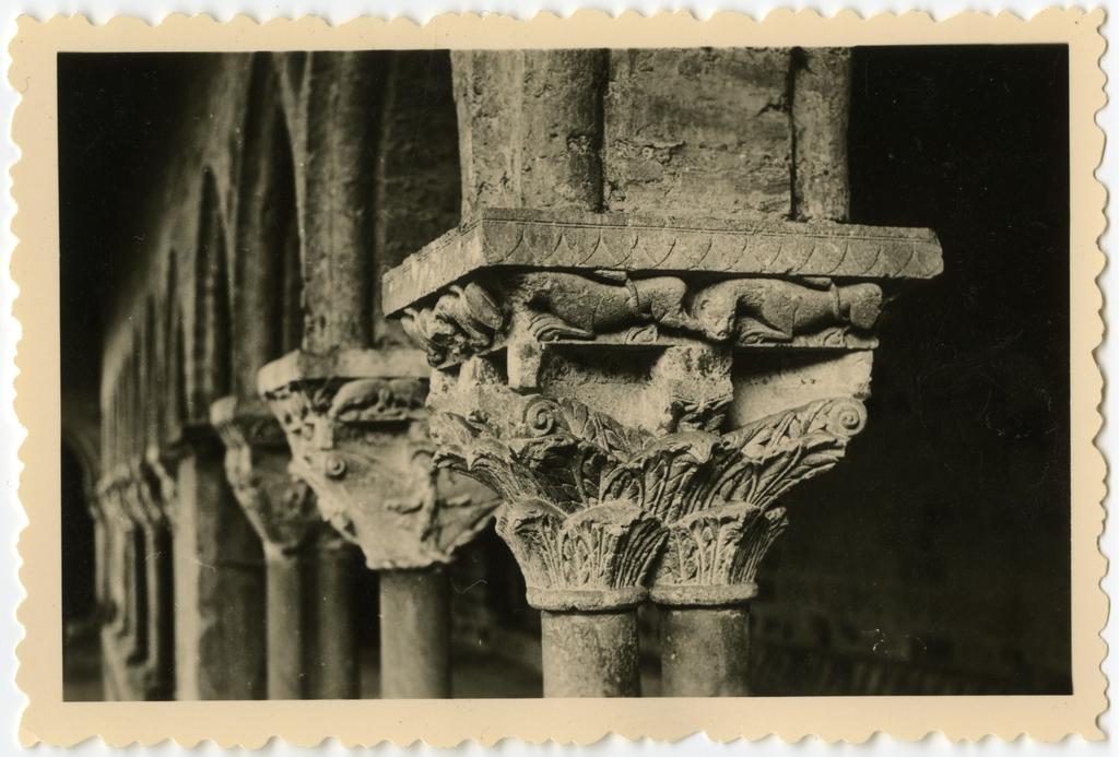 Anonimo , Anonimo francese - sec. XI - Motivi decorativi con animali; Motivo decorativo fitomorfo con foglie d'acanto
