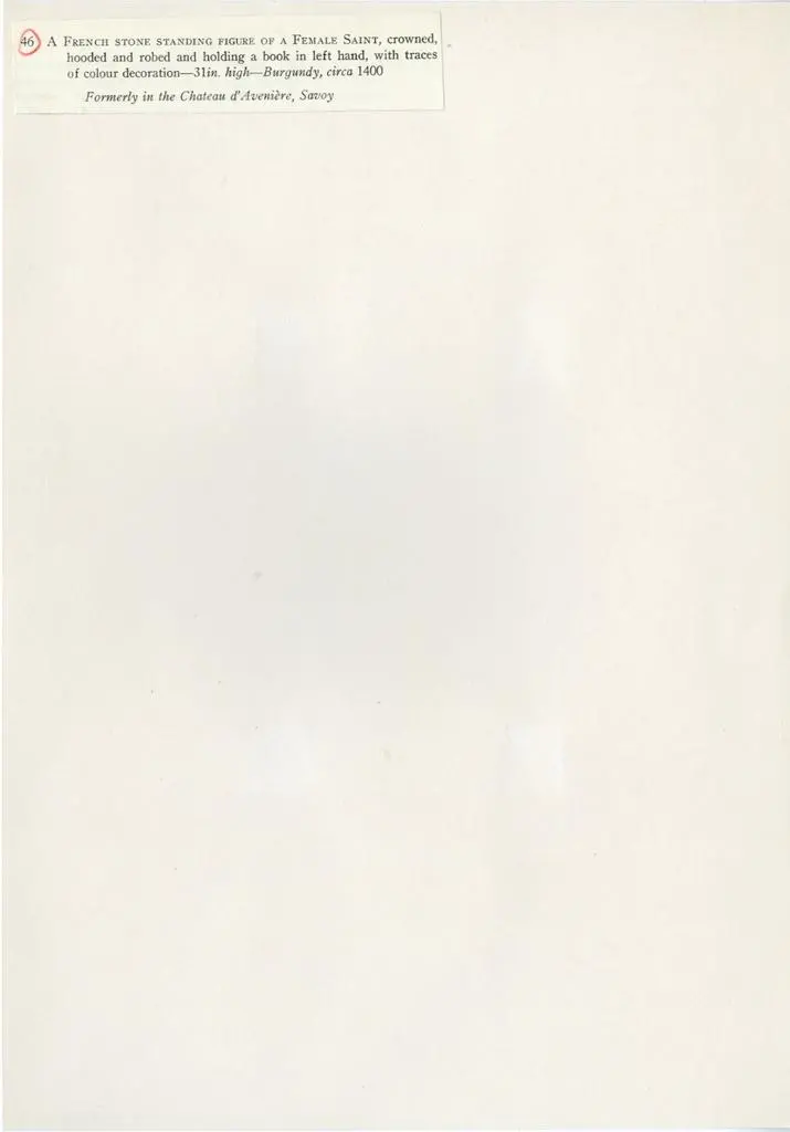 Anonimo , A French stone standing figure of a Female Saint