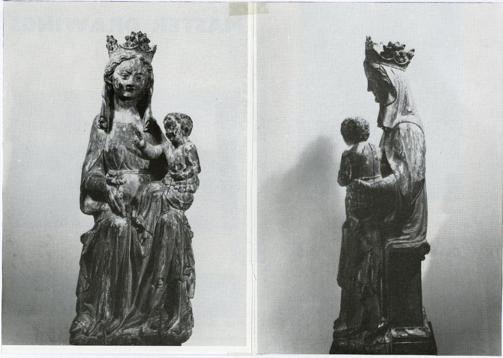 Anonimo , Anonimo francese - sec. XIV - Madonna con Bambino in trono benedicente