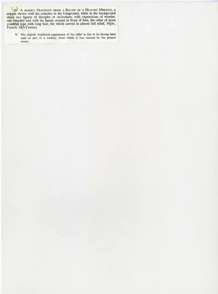 Anonimo , Anonimo francese - sec. XIV - Guarigione miracolosa