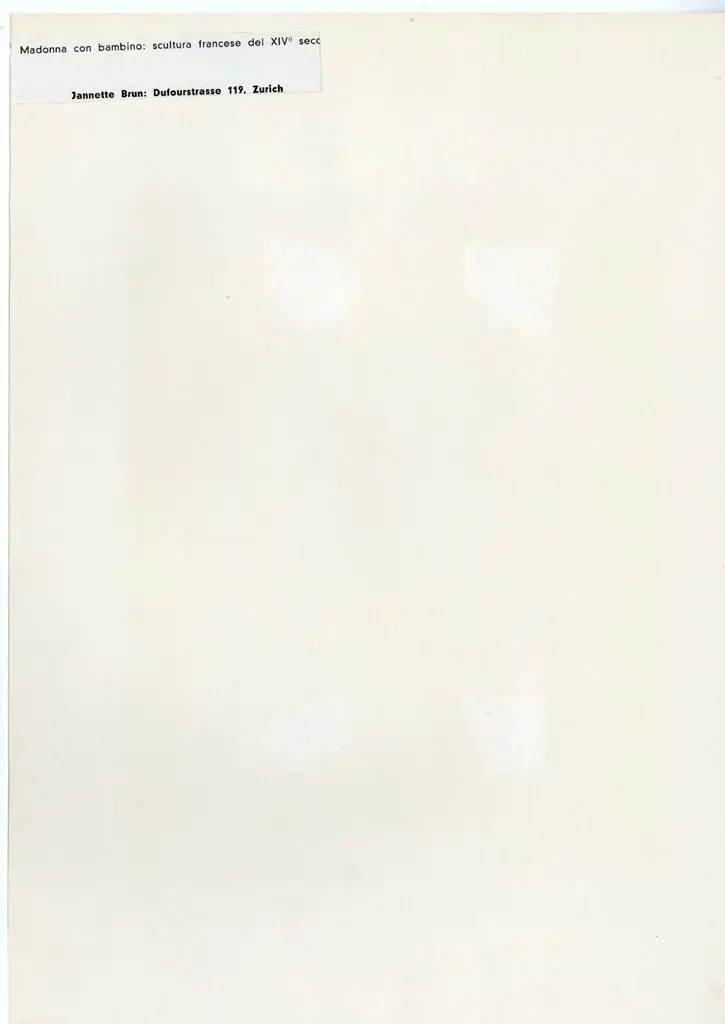 Anonimo , Madonna con bambino: scultura francese del XIV&deg; seco[lo]