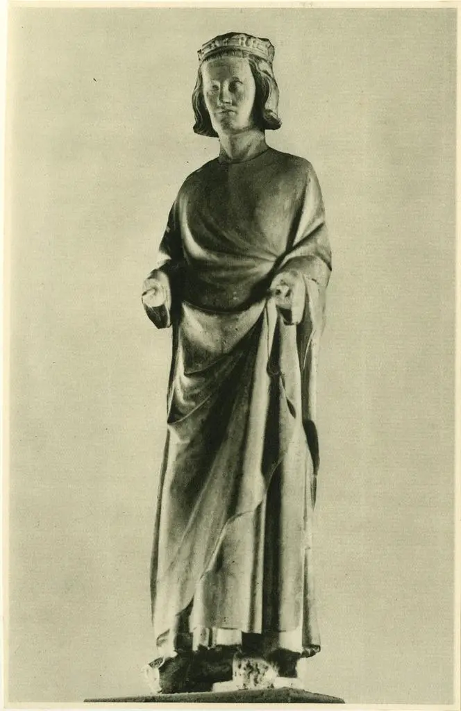 Anonimo , &Eacute;cole Fran&ccedil;aise. D&eacute;but du XIVe si&egrave;cle. Saint Louis, roi de France. Pierre. &Eacute;glise de Mainneville (Eure).