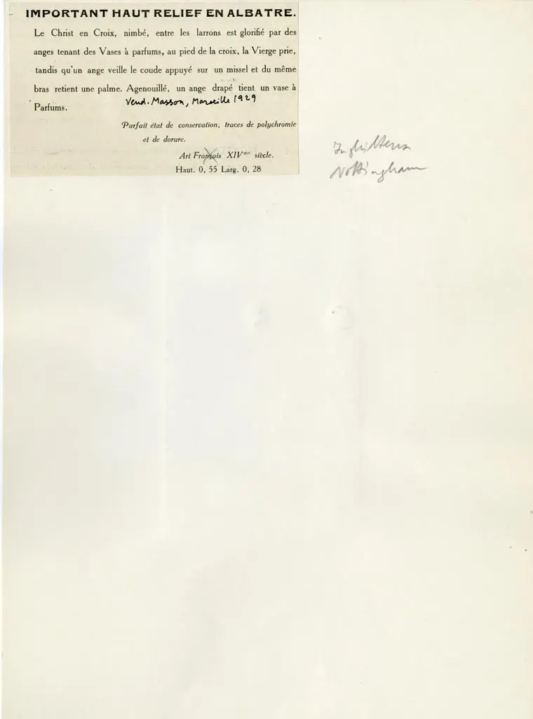 Anonimo , Anonimo inglese - sec. XIV - Cristo crocifisso con i due ladroni; Angeli che raccolgono il sangue di Cristo in calici; Dolenti