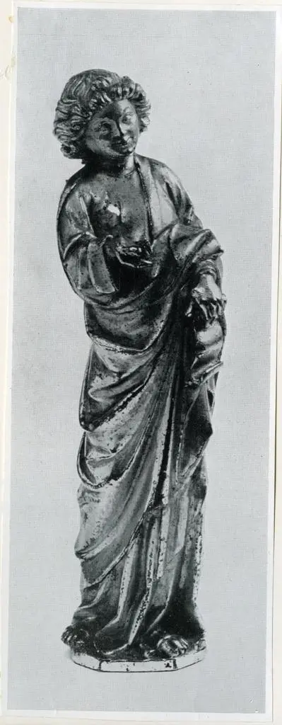 Anonimo , A Gothic bronze figure of an Angel, French, first half of the fourteenth century, 5 3/4in. high. &pound;1,850 ($5,200) (slightly enlarged). From the collection of the late Sebastian Pugin Powell, Esq.