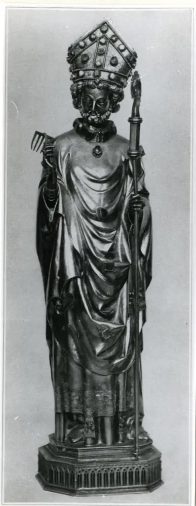 Becker, Paul , Statue de Saint Blaise - Vermeil (fin du XIIIe si&eacute;cle) - A la Cath&eacute;drale de Namur - (Exposition de Charleroi)