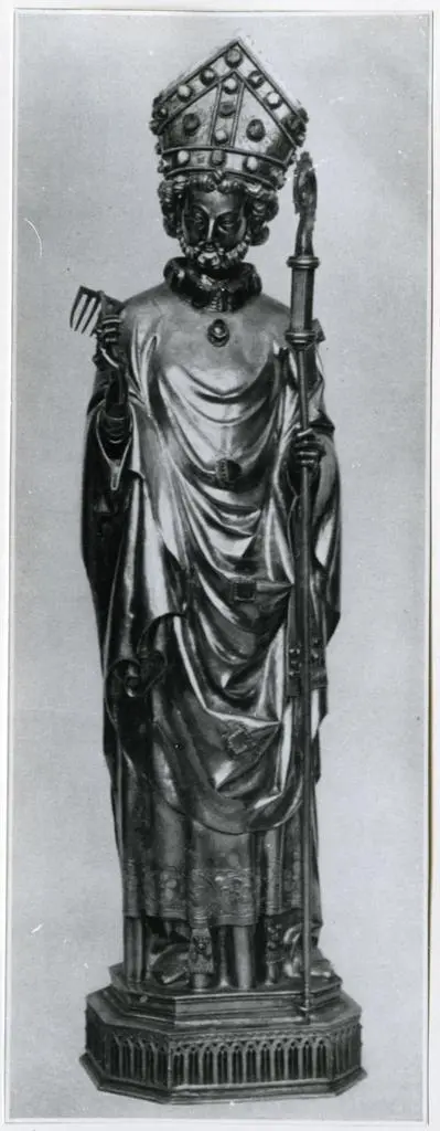 Becker, Paul , Statue de Saint Blaise - Vermeil (fin du XIIIe si&eacute;cle) - A la Cath&eacute;drale de Namur - (Exposition de Charleroi)
