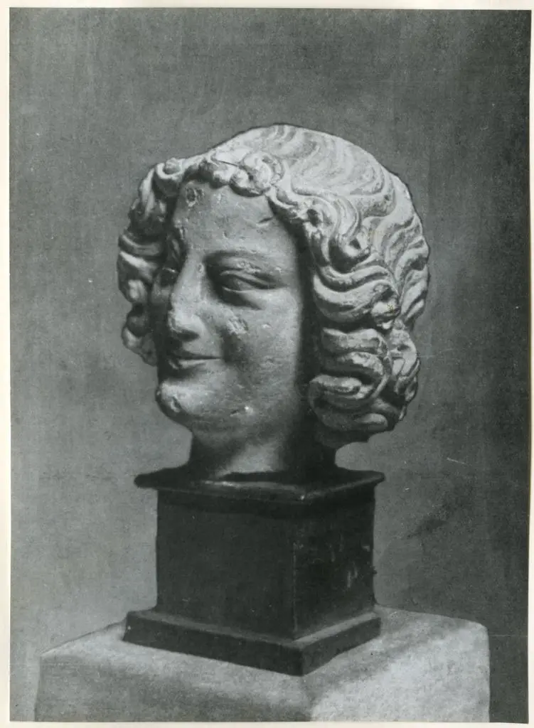 Anonimo , T&eacute;te d'Ange - Pierre, &eacute;cole r&eacute;moise, XIIIe si&eacute;cle