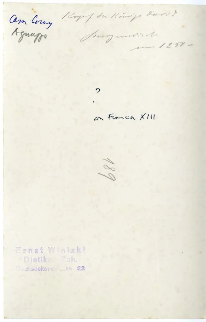 Winizki, Ernst , Casa Coray, Agnuzzo - Kopf des K&ouml;nigs David - Burgundische ca 1250