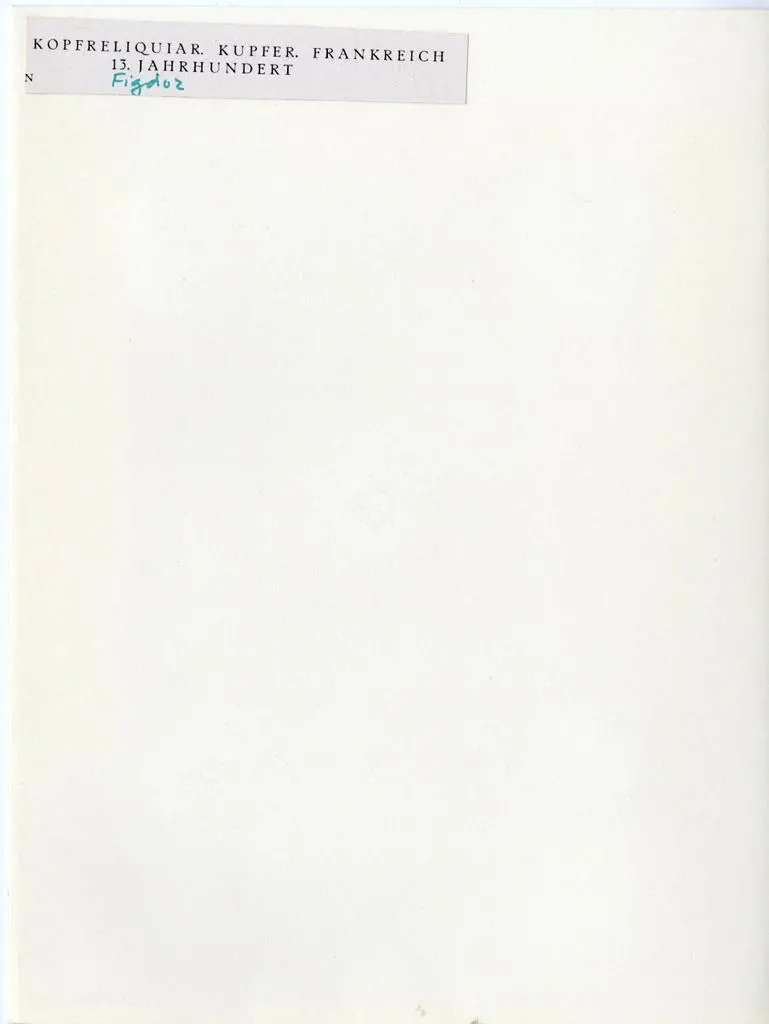 Anonimo , Kopfreliquiar. Kupfer. Frankreich 13. Jahrhundert