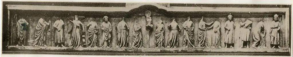 Anonimo sec. XIII , Crocifissione di Cristo, Allegoria della Chiesa, Allegoria della Sinagoga, Annunciazione, Visitazione, Episodi della vita di san Germer, San Pietro e san Paolo