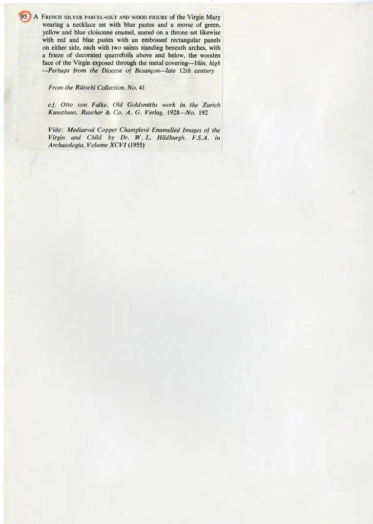 Anonimo , A French silver parcel-gilt and wood figure of the Virgin Mary