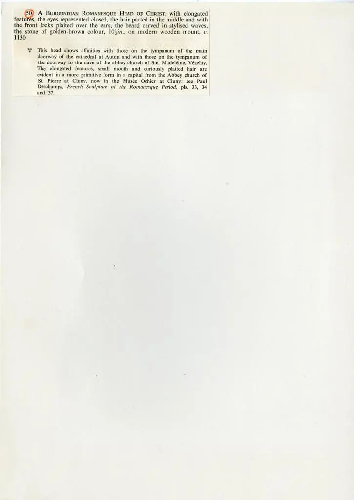 Anonimo , A Burgundian Romanesque Head of Christ