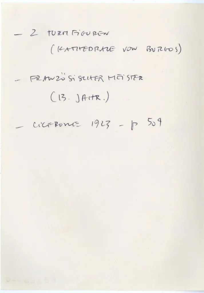 Anonimo , Franz&ouml;sischer Meister, drittes Viertel des 13. Jahrh. Zwei Turmfiguren an der Kathedrale von Burgos