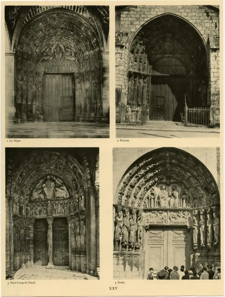 Anonimo , Portals: Le Mans; Saint-Ayoul, Provins; Saint-Loup-de-Naud; Senlis