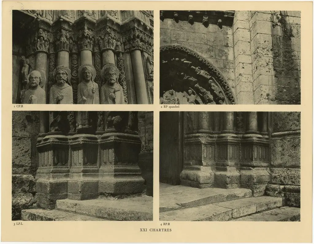 Anonimo , Chartres: CP.R heads; RP.R spandrel; LP.L bases; RP.R bases