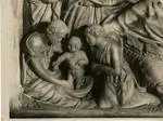 Alinari, Fratelli , Guglielmo - sec. XIII - Lavanda di Ges&ugrave; Bambino. Particolare della formella della Nativit&agrave; del pulpito di S. Giovanni Fuorcivitas a Pistoia