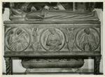 Anonimo sec. XIV , Ritratto funebre di Giovanna d'Aquino, Compianto sul Cristo morto, Maria Vergine, San Giovanni Evangelista dolente