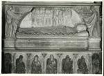Tino di Camaino, e aiuti , Ritratto funebre di Maria di Valois, Angelo reggicortina, Angelo annunciante e Vergine annunciata