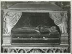 Anonimo napoletano sec. XV , Ritratto funebre di Maria di Durazzo, Angelo reggicortina