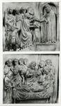 Anonimo , Maestro lombardo, c. 1360 - Presentazione al Tempio e Morte della Vergine (Carpiano Certosino, Parrocchiale)