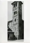 Anonimo lombardo sec. IX , Esterno di una chiesa, Campanile