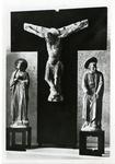Anonimo veronese sec. XIV , Cristo crocifisso con la Madonna addolorata, san Giovanni Evangelista