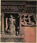 Anonimo svizzero sec. XII , Angelo dell'ultimo giudizio con risorto