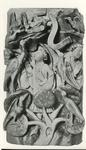 Anonimo inglese sec. XIV , Motivo decorativo con figure umane, Motivi decorativi vegetali e animali