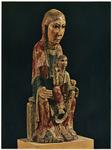Anonimo , Legno dipinto - Madonna col Bambino, Spagna - Secolo XII. Barcellona, Museo de Bellas Artes de Cataluña