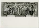 Anonimo sec. VIII/ IX , Mano benedicente, Cornice architettonica con motivi decorativi e figure