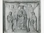 Anonimo toscano sec. XIV , Madonna con Bambino in trono incoronata da angeli e devoti