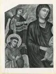 Anonimo , Maestro di San Martino - sec. XIV - Madonna con Bambino in trono tra san Domenico e san Francesco d'Assisi