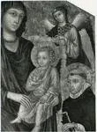 Anonimo , Maestro di San Martino - sec. XIV - Madonna con Bambino in trono tra san Domenico e san Francesco d'Assisi